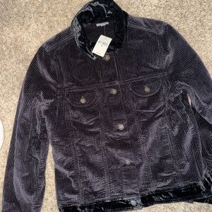 J. Jill Women's Velvet Corduroy Jacket - Dark Gray